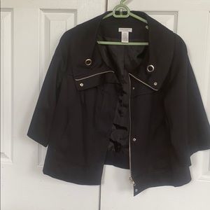 Black Wide Collar Jacket